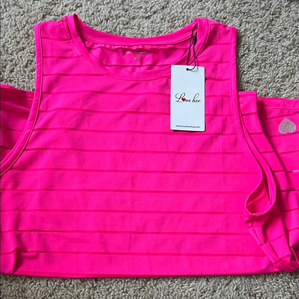 Love Her Shop Neon Pink Tank Top - Women's Sleeveless Active Tee